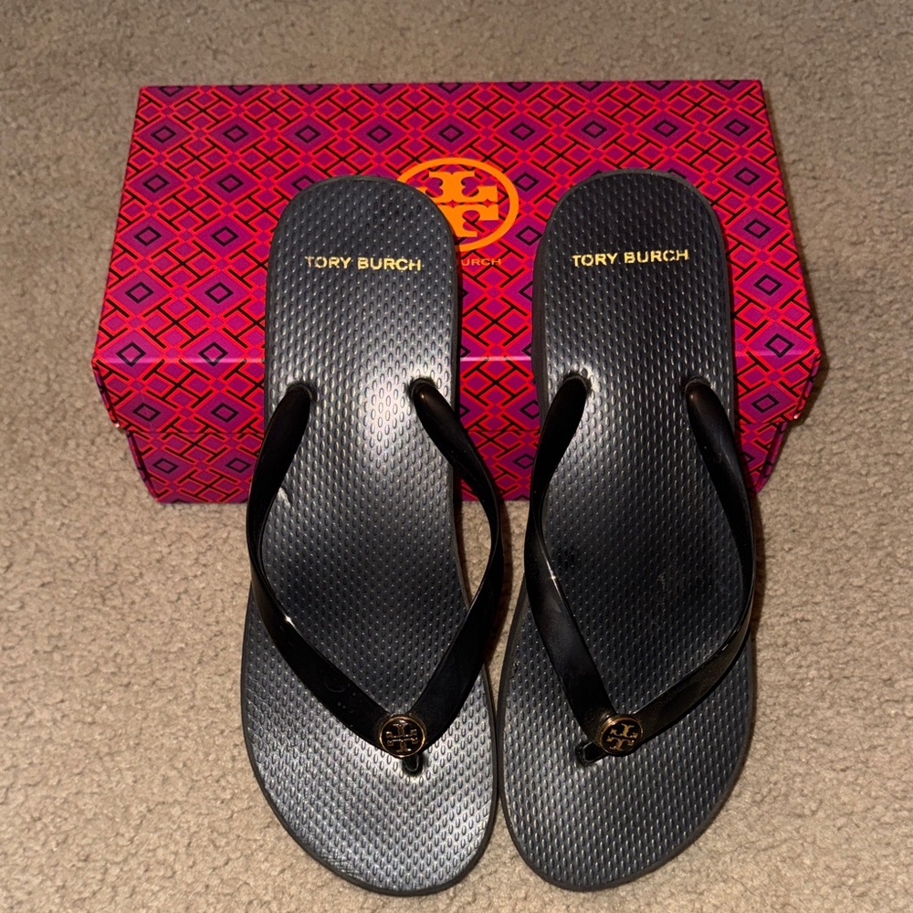 Tory Burch Black Sandals with wedge